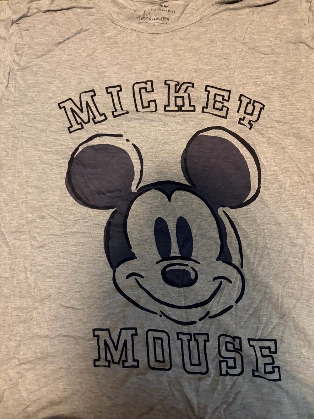 Little Sleepies Light Gray Tee with Mickey Graphic